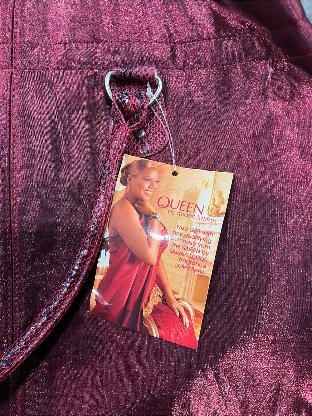 Metallic Deep Red Tote Bag for Women - Picture 6 of 9